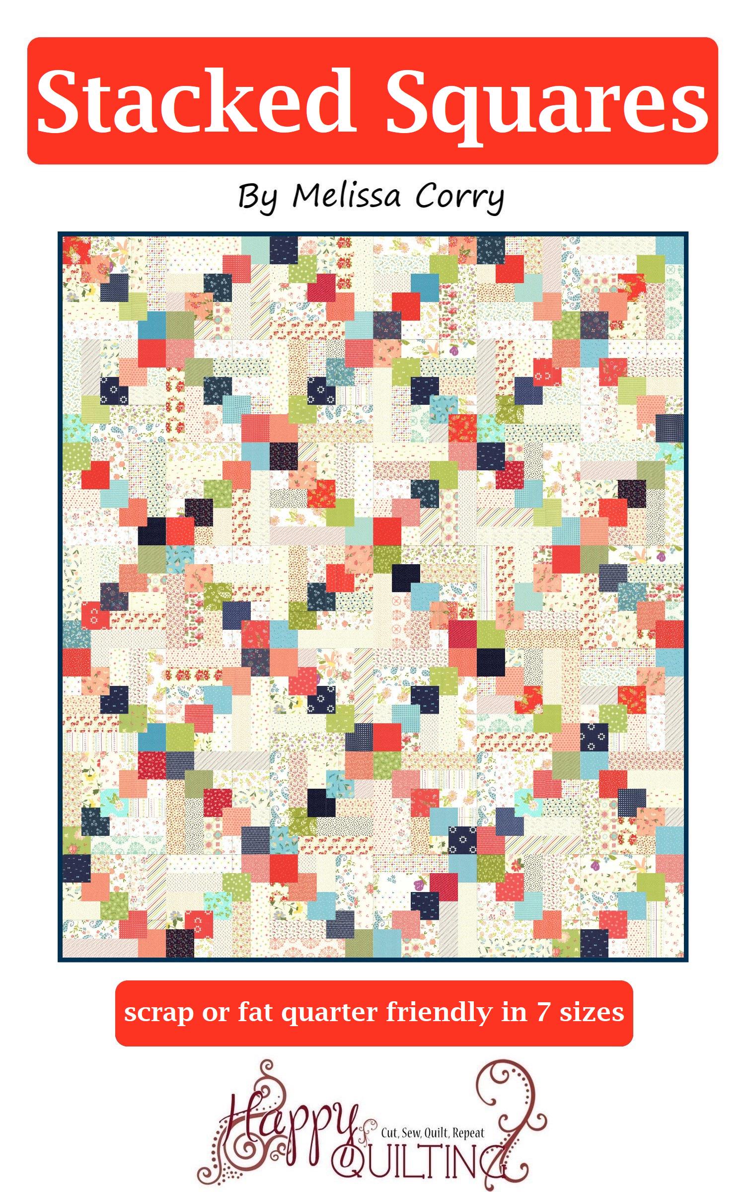 Stacked Squares Square Quilt by Melissa Corry Modern Quilt Pattern Modern Quilting