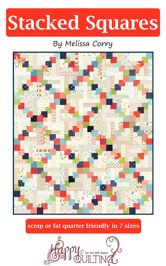 Stacked Squares Square Quilt by Melissa Corry Modern Quilt Pattern Modern Quilting