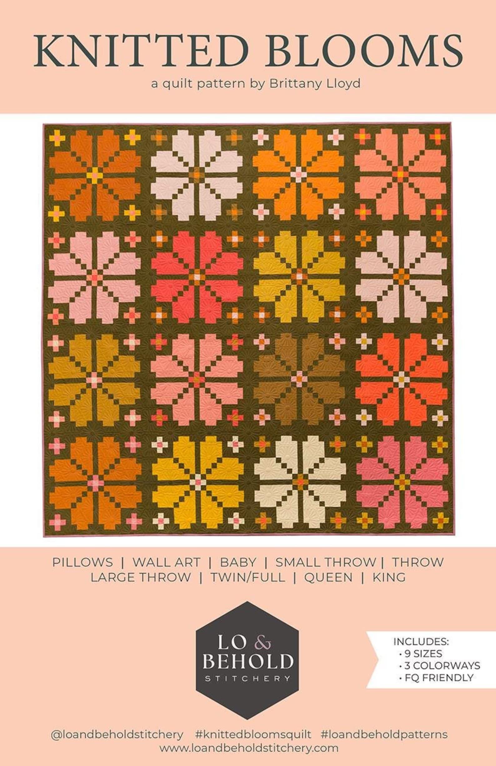 Knitted Blooms quilt pattern by Brittany Lloyd Design Modern Quilt Pattern Modern Quilting