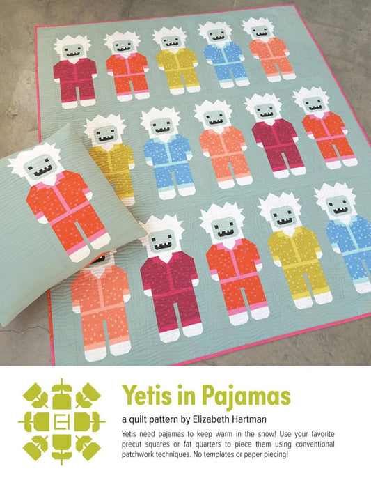 Yetis in Pajamas quilt pattern 58 x 69 by Elizabeth Hartman Modern Quilt Pattern Modern Quilting