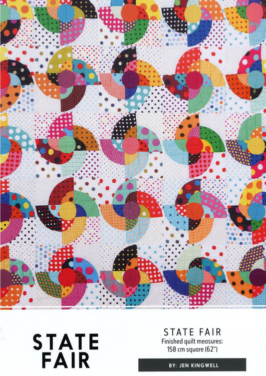State Fair quilt pattern 62" x 62" by Jen Kingwell Design Modern Quilt Pattern Modern Quilting
