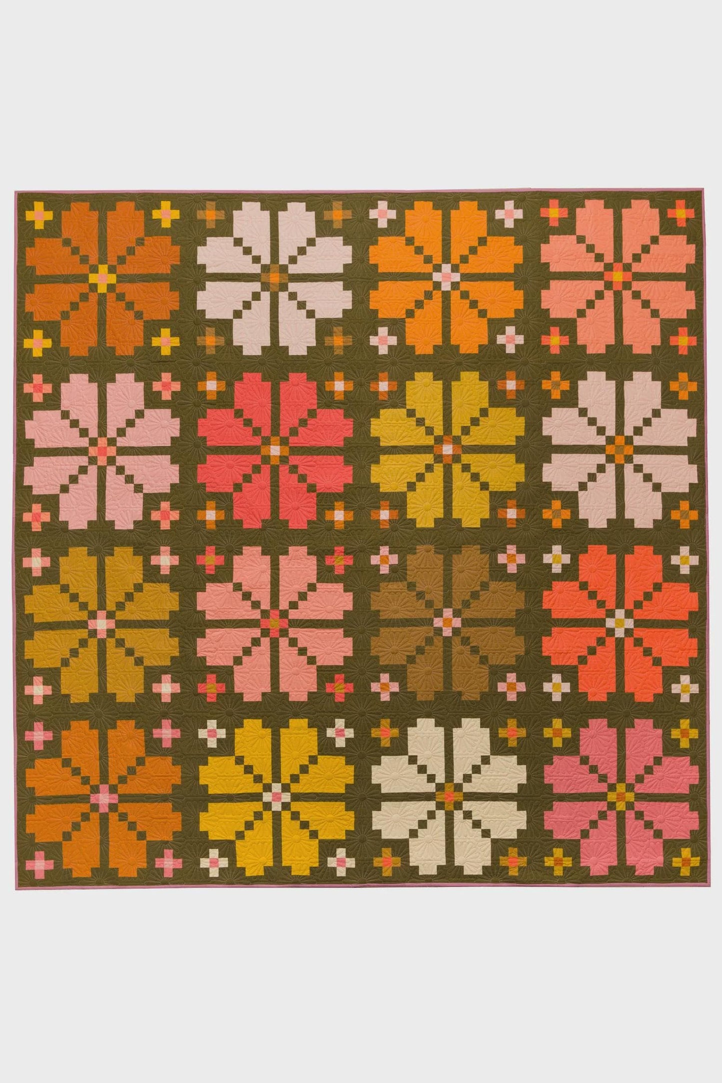 Knitted Blooms quilt pattern by Brittany Lloyd Design Modern Quilt Pattern Modern Quilting