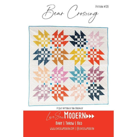 Bear Crossing Quilt pattern by Erin Grogan of Love Sew Modern Modern Quilt Pattern Modern Quilting
