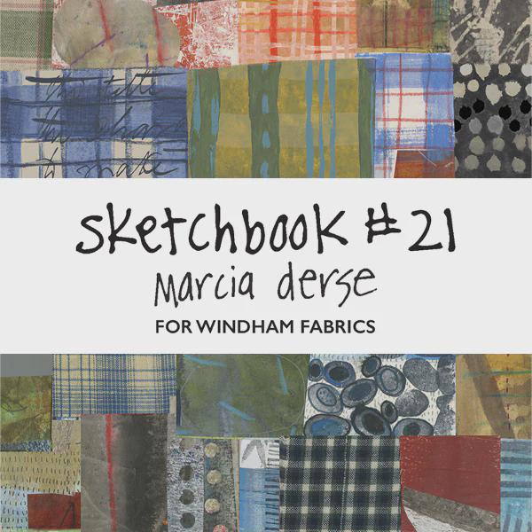 Marcia Derse fabric Five fat quarter bundle Sketchbook 21 Quilting Cotton