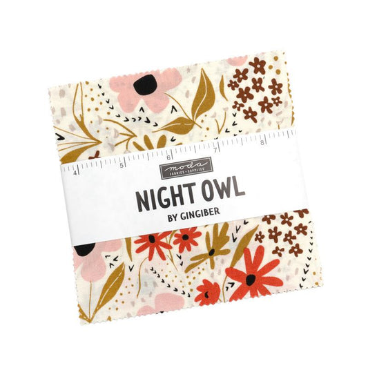 NEW Night Owl by Gingiber Charm Pack Bundle 42 pieces of 27 fabrics premium quilting cotton