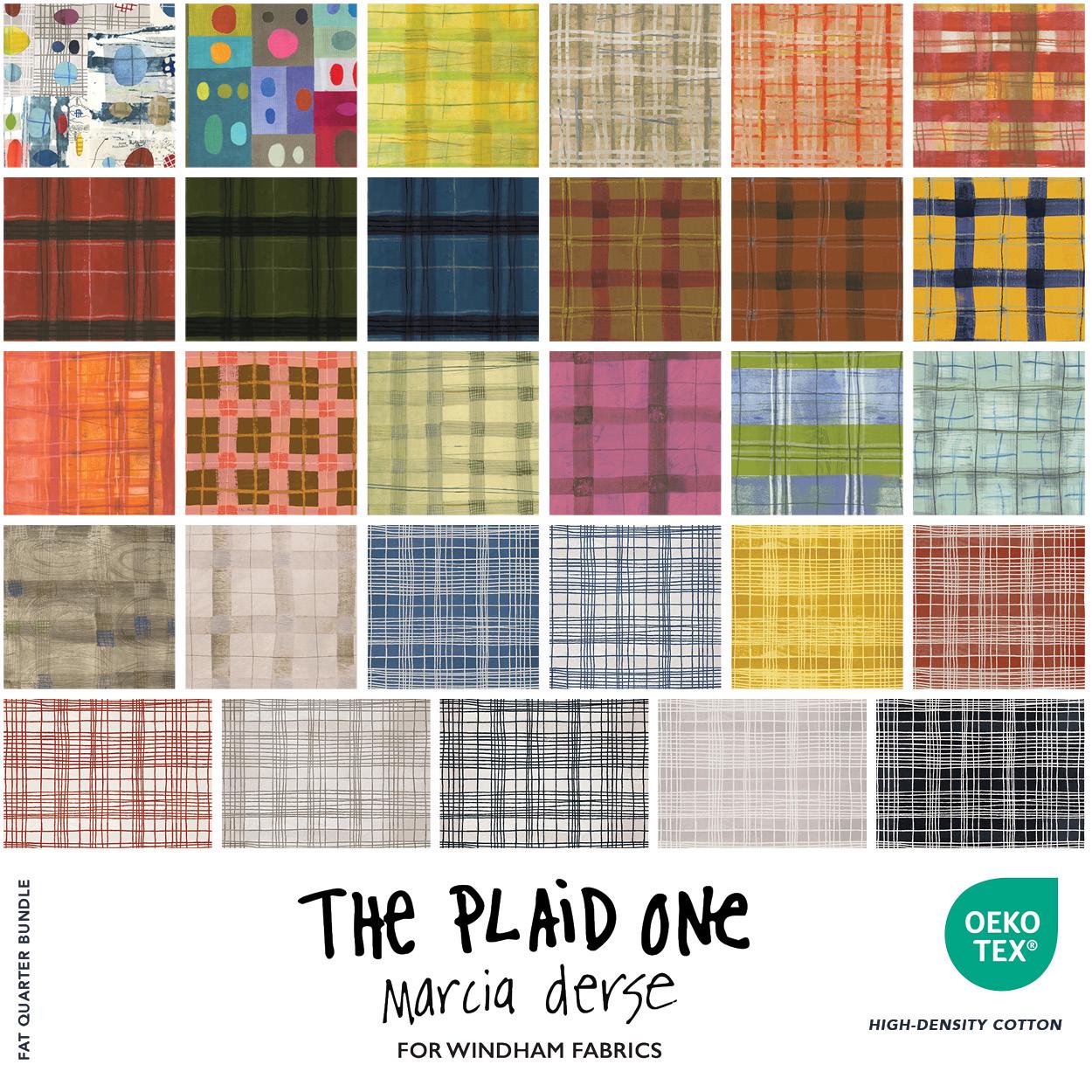 NEW The Plaid One fabric BTHY Marcia Derse Cool Lime BTHY quilting cotton