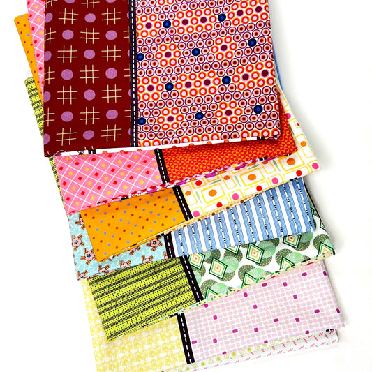 Half yard bundle of 6 Jen Kingwell Mixed Bag of Lollies ONLY 6 fabrics BTHY Premium quilting cotton Moda Fabrics 50 Year Anniversary