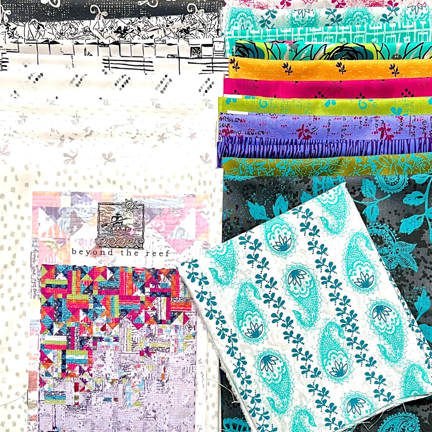 Hang Ten quilt kit Ombre fabrics Natalie Barnes beyond the reef patterns