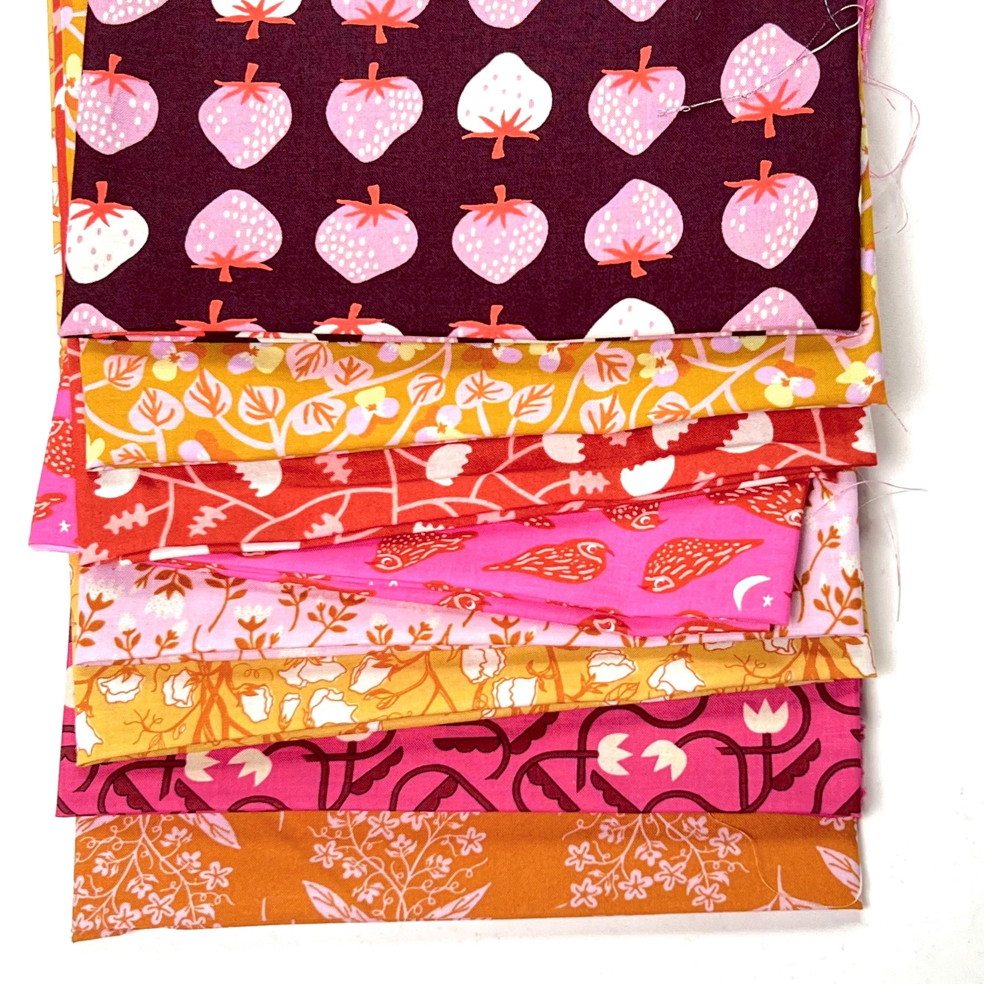 Ruby Star Society 8 colorful fat quarters fabric bundle Moda Quilting cotton