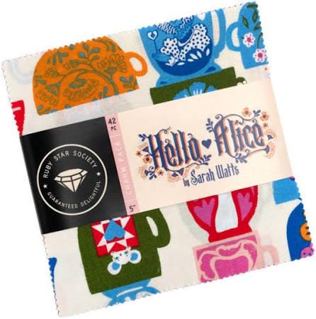 Hello Alice Ruby Star Society Moda Fabrics, 42 Quilting Cotton Squares