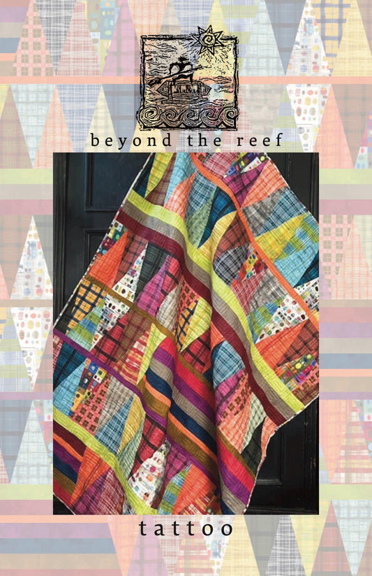 NEW Digital Tattoo Quilt Pattern 12pp Marcia Derse Modern Patchwork 57 x 77 inches