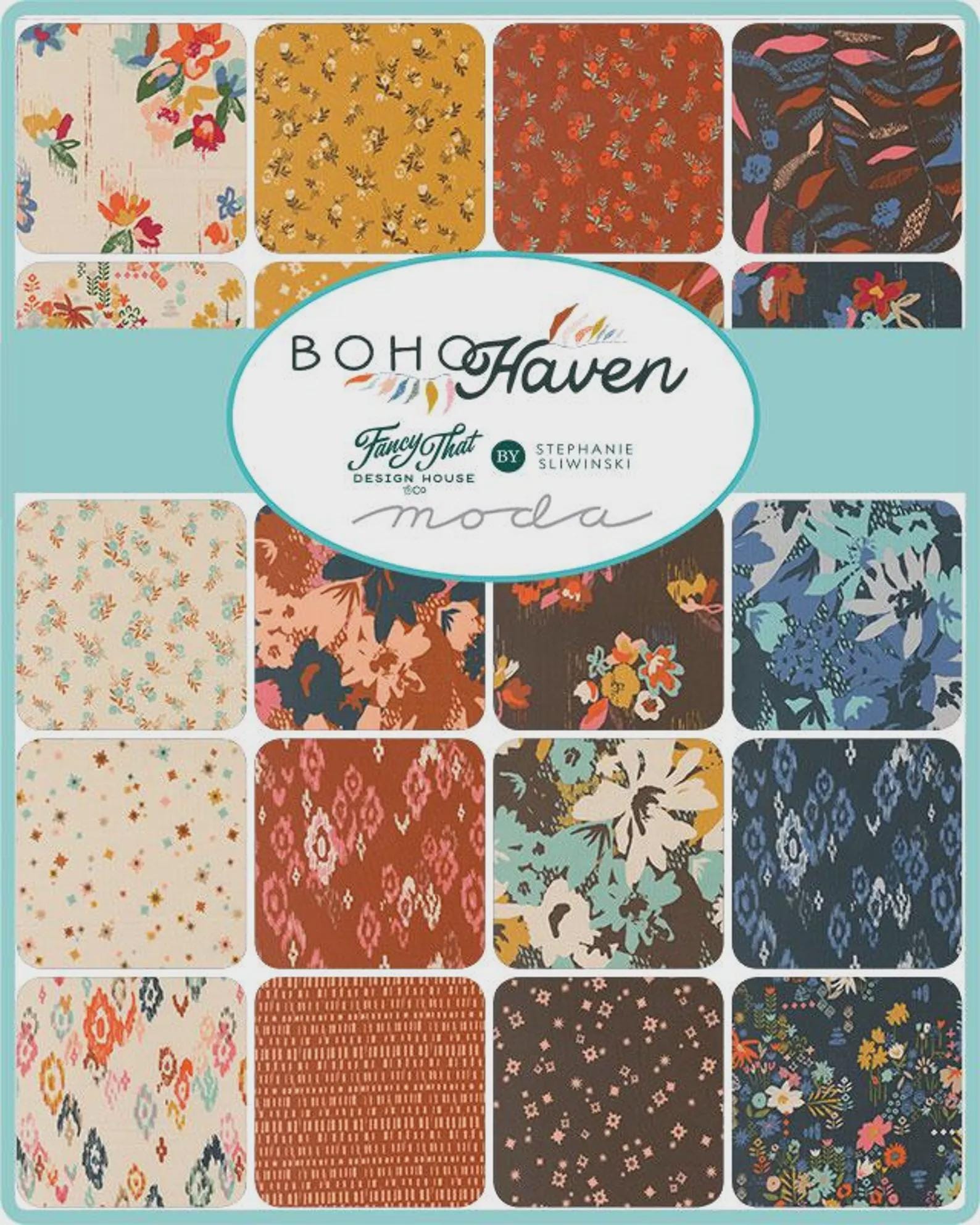 Boho Haven Charm Pack 42 pc fabric Moda Quilting Cotton