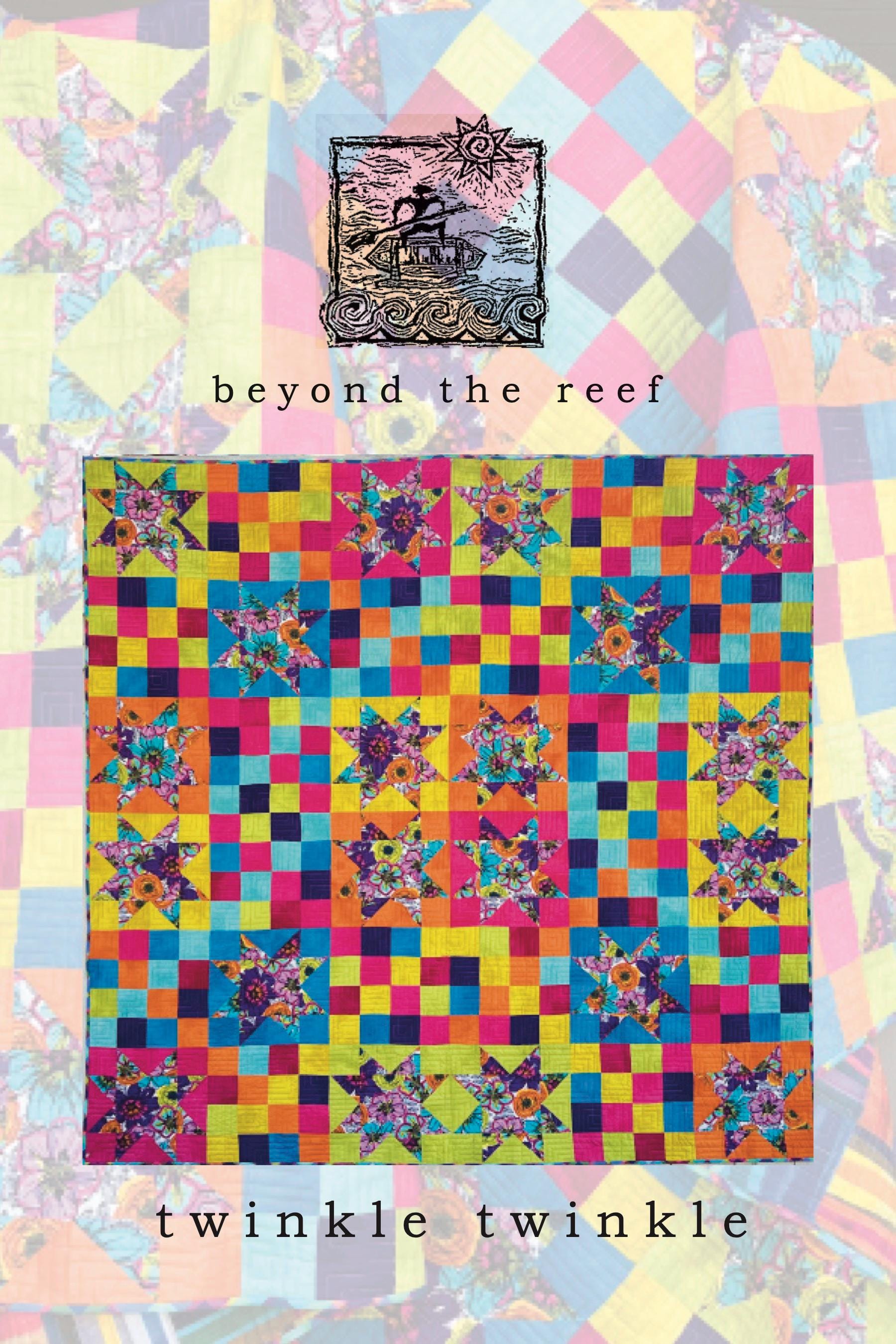 DIGITAL Twinkle Twinkle Quilt Pattern 12pp Natalie Barnes Marcia Derse Modern Patchwork 72 x 72 inches