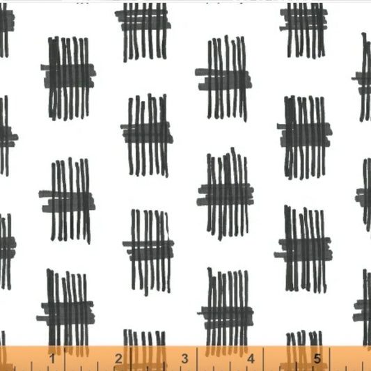 HOMEWARD fabric Natalie Barnes BTHY Black and White quilting cotton