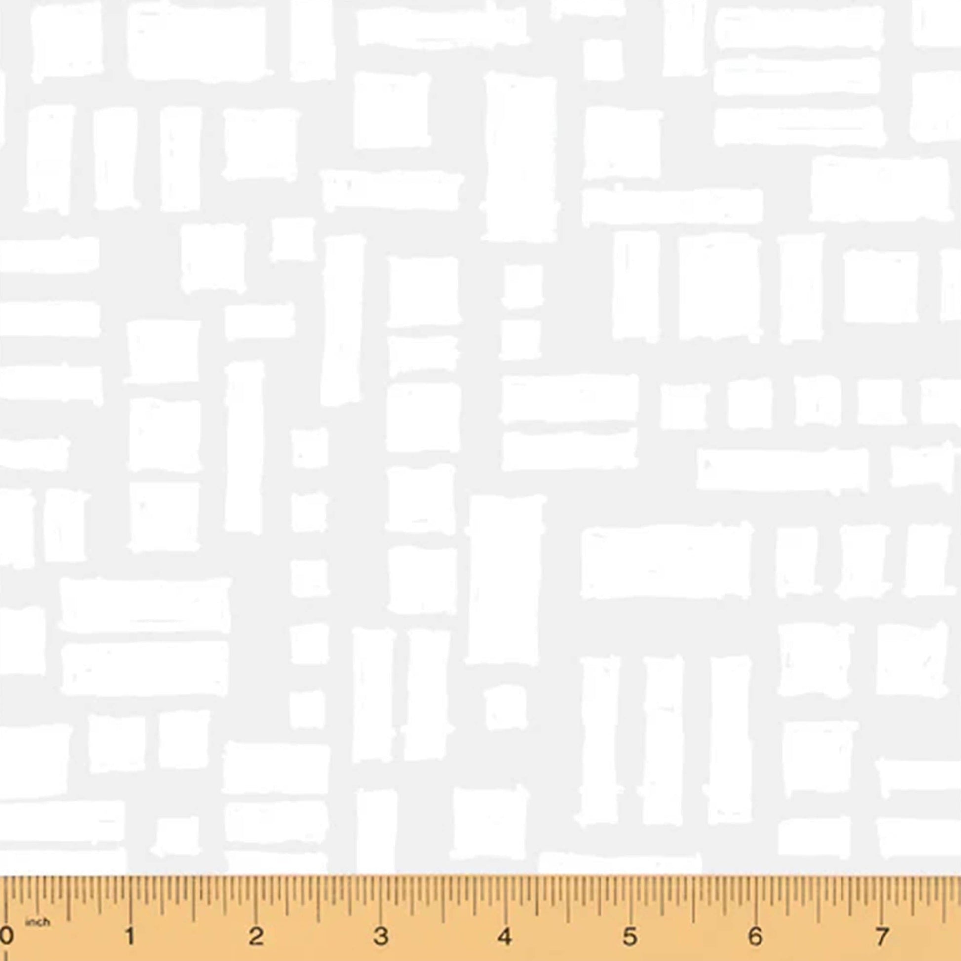HOMEWARD fabric Natalie Barnes White on White quilting cotton