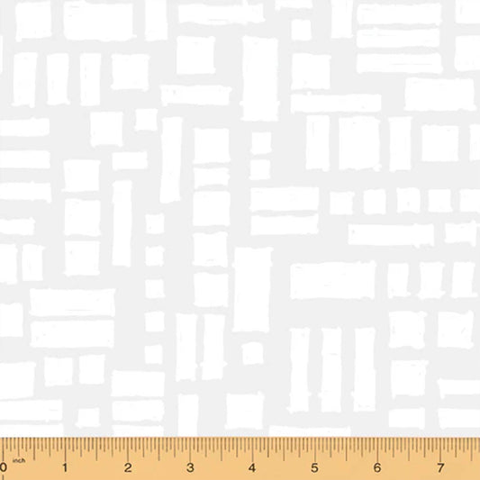 HOMEWARD fabric Natalie Barnes White on White quilting cotton