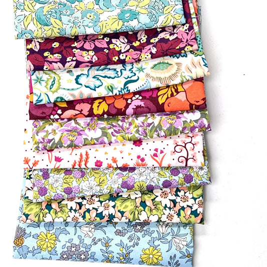 Liberty Fabrics nine fat quarters bundle Lasenby Cotton