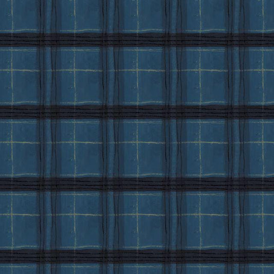 NEW The Plaid One fabric Marcia Derse Window Pane Plaid Night Sky BTHY quilting cotton