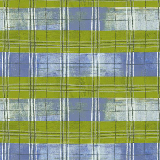 NEW The Plaid One fabric BTHY Marcia Derse Cool Lime BTHY quilting cotton