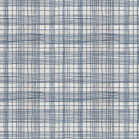NEW The Plaid One fabric Marcia Derse String Theory in Nautical BTHY quilting cotton