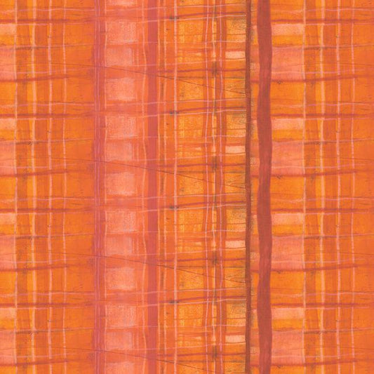 NEW The Plaid One fabric Marcia Derse Window Peach Orchard BTHY quilting cotton