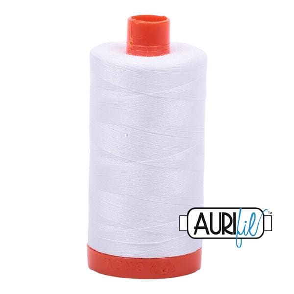 AURIFIL White 2024 50 wt Cotton Quilting Thread 1422 Yards