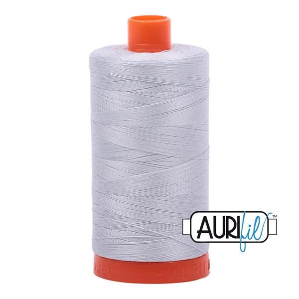 AURIFIL White 2600 Light Grey 50 wt Cotton Quilting Thread 1422 Yards