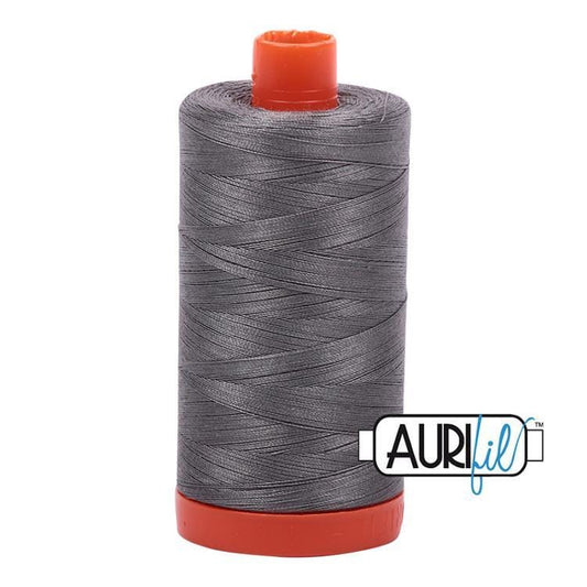 AURIFIL White 5004 Grey Smoke 50 wt Cotton Quilting Thread 1422 Yards