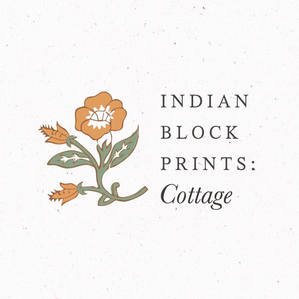 FABLEISM is here Cottage Indian Block Prints 16 HALF YARDS cotton fabric