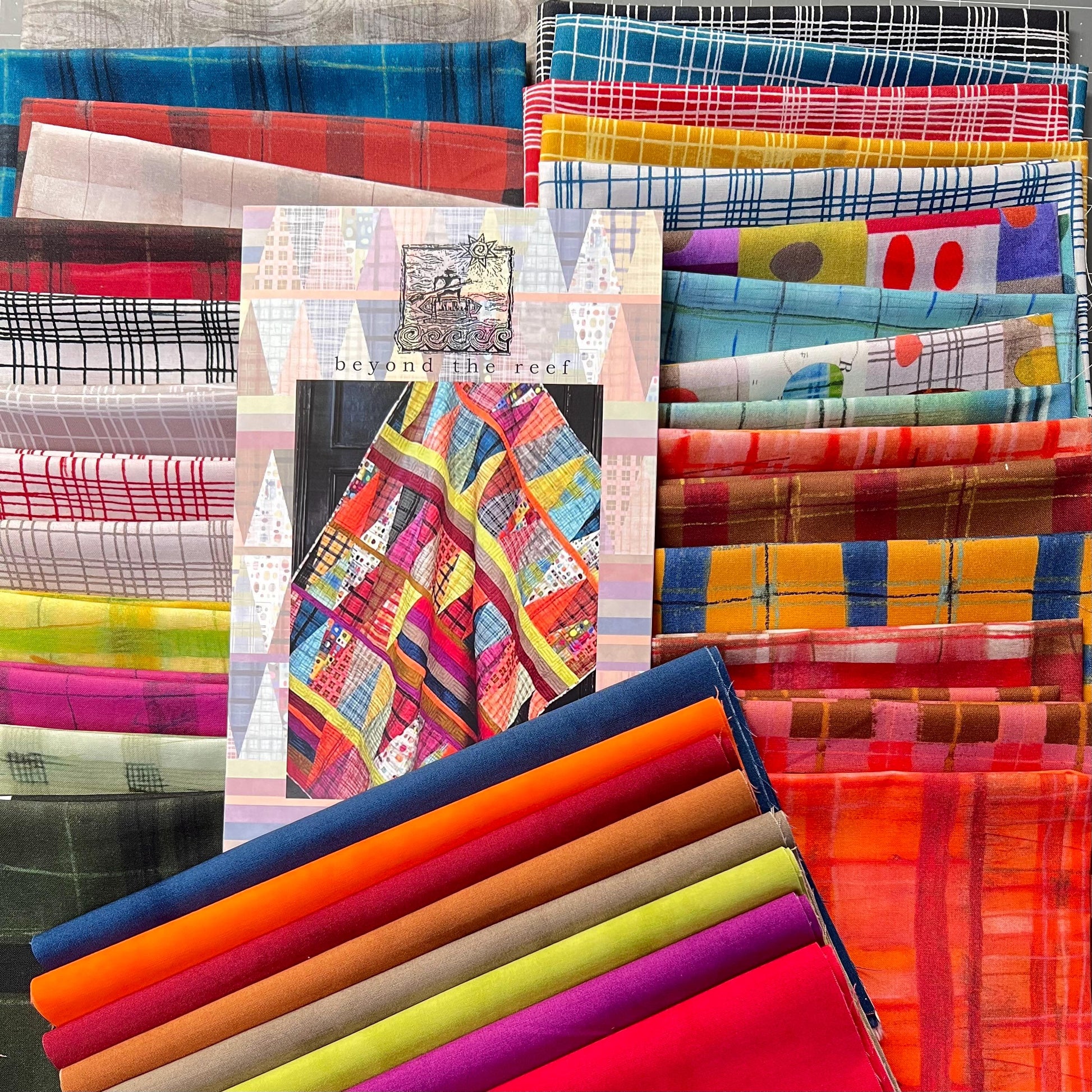 KIT TATTOO quilt kit with The Plaid One Marcia Derse Quilting cottons