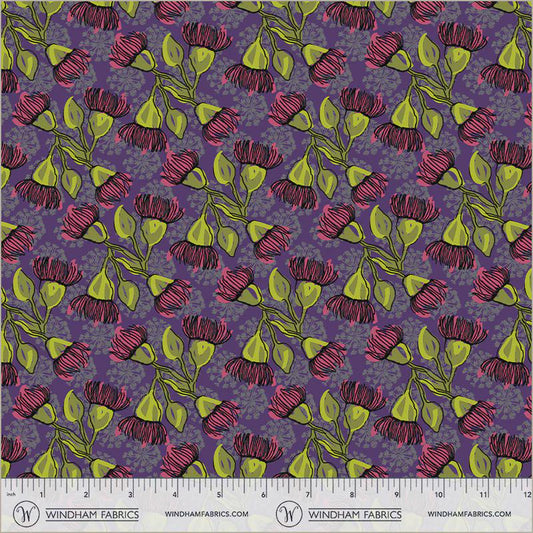 Winding Road Fabric Natalie Barnes Eucalyptus Color Grape Windham Fabrics BTHY Quilting Cotton