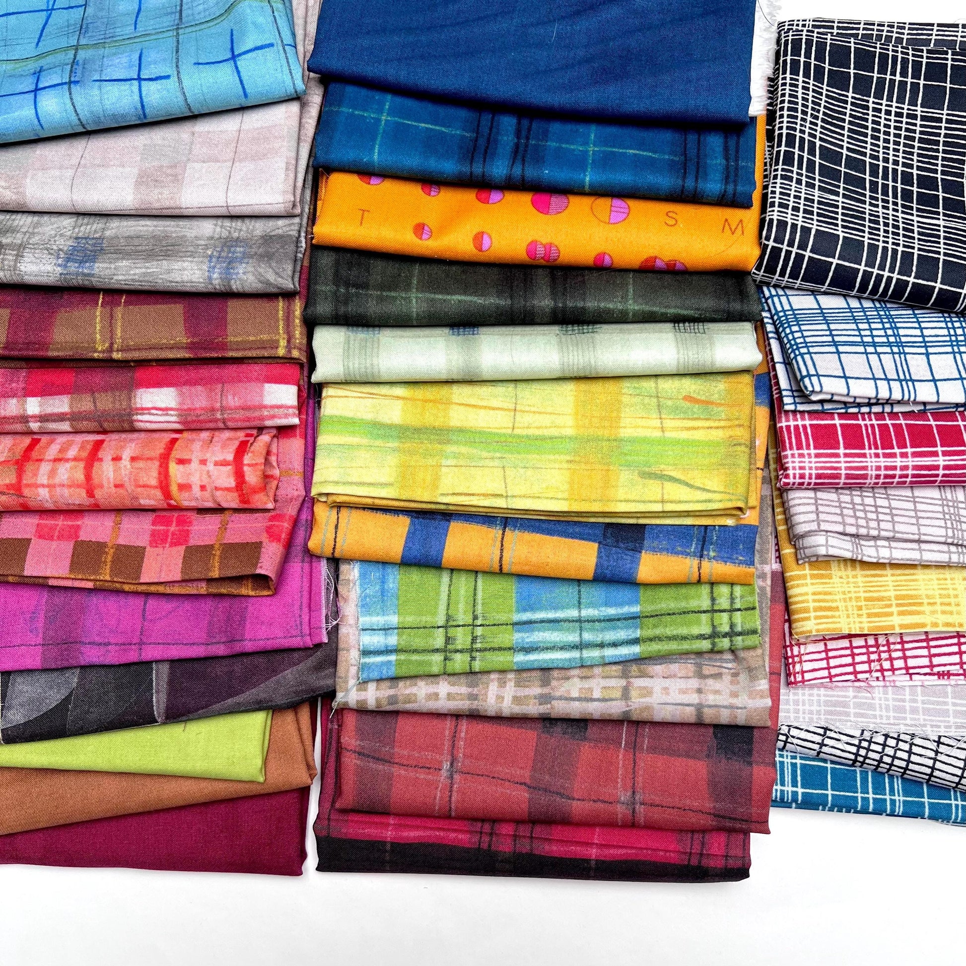 NEW WOF Marcia Derse 31 Scrap Bundle The Plaid One quilting cotton