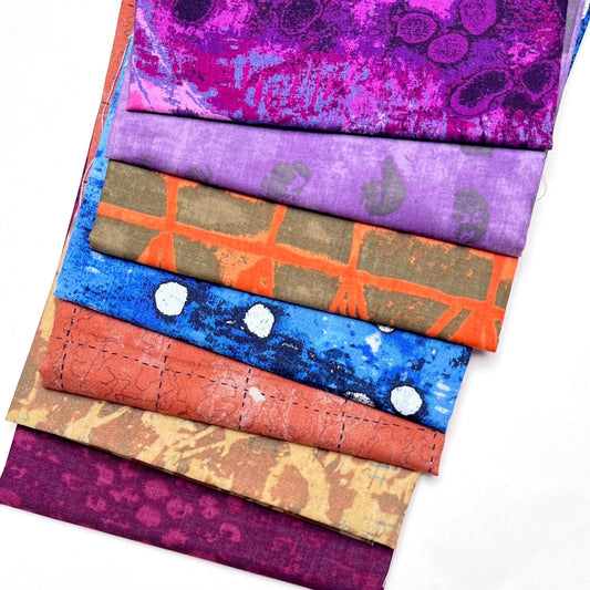 Marcia Derse Sketchbook 21 Specially Curated 7 Fat Quarter Bundle Premium 18x21 Quilting Cotton