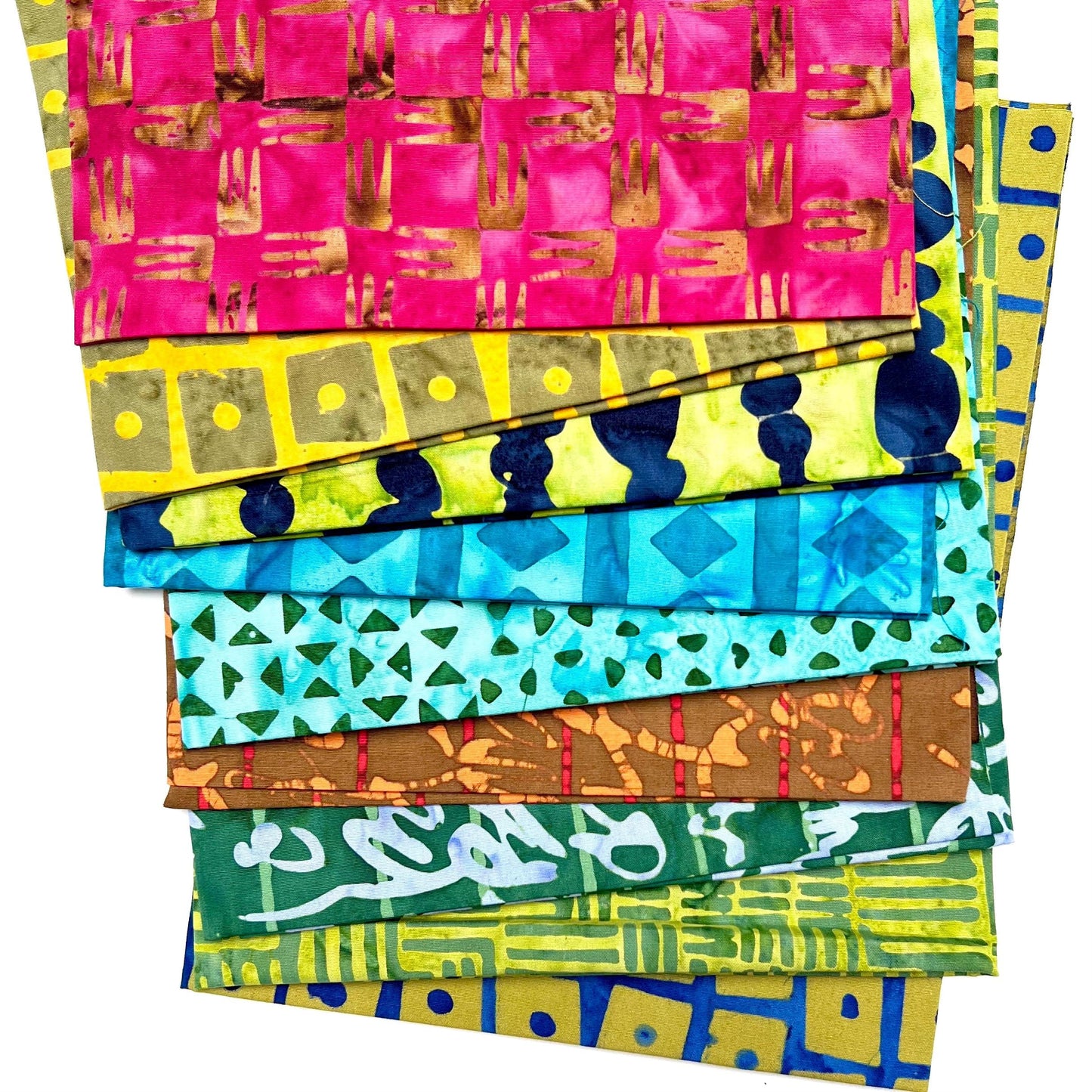 MARCIA DERSE 9 fat quarters Stenographers Notebook Anthology Batik Fabric Bundle