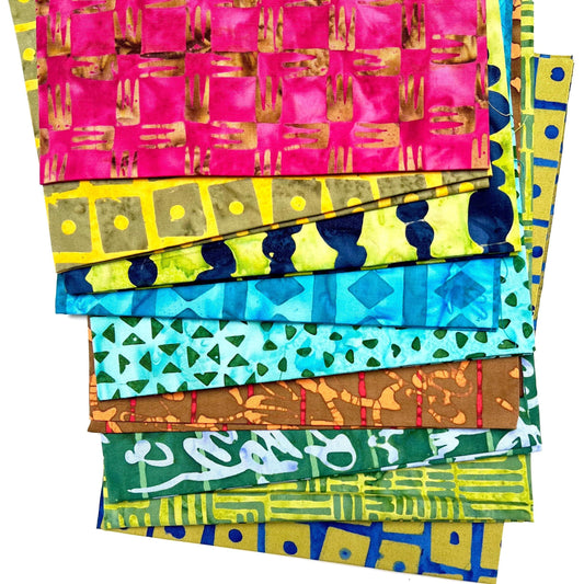 MARCIA DERSE 9 fat quarters Stenographers Notebook Anthology Batik Fabric Bundle