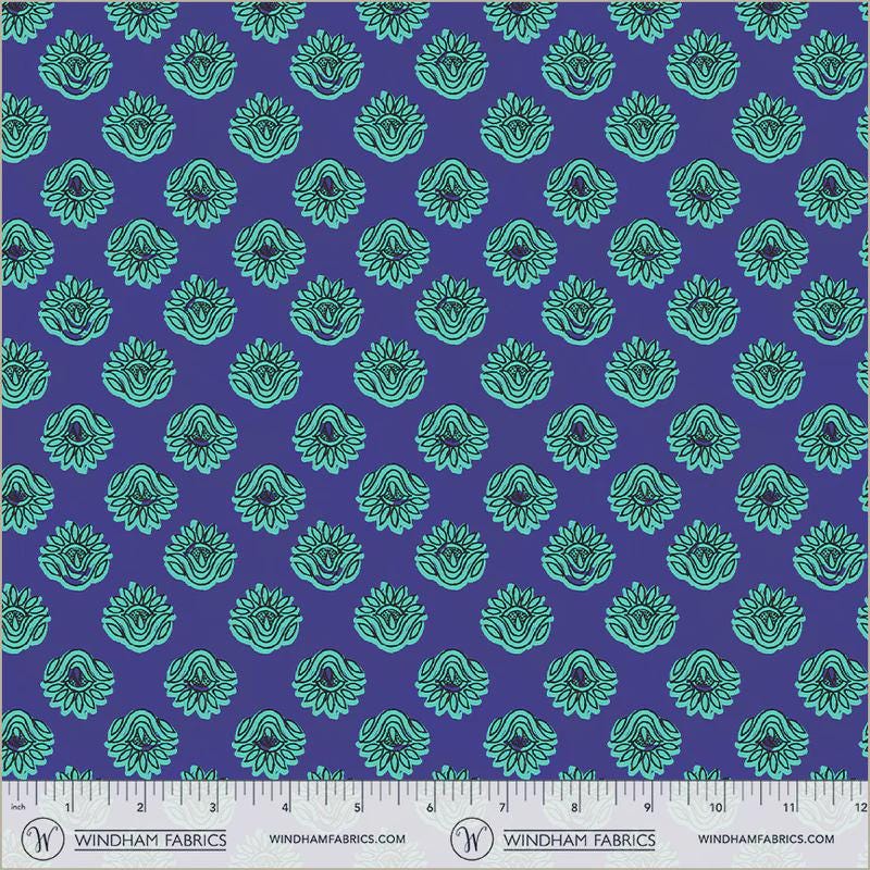 Winding Road fabric Lotus Blue Natalie Barnes Windham Fabrics BTHY Quilting Cotton