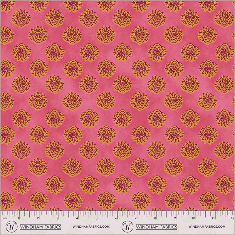 Winding Road fabric Lotus Pink Natalie Barnes Windham Fabrics BTHY Quilting Cotton