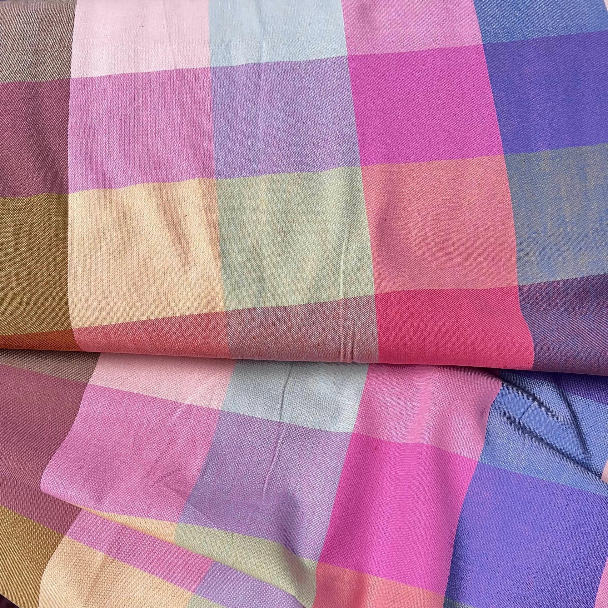FABLEISM is here Cottage Indian Block Prints 6 fat quarters and 1 fat quarter woven plaid cotton fabric