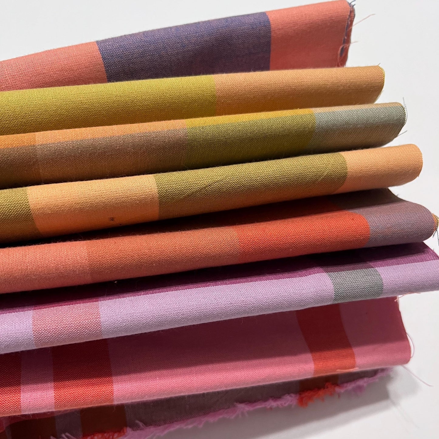 FABLEISM Lumiere is here SEVEN half yard 55 wide woven plaid cotton fabrics bundle