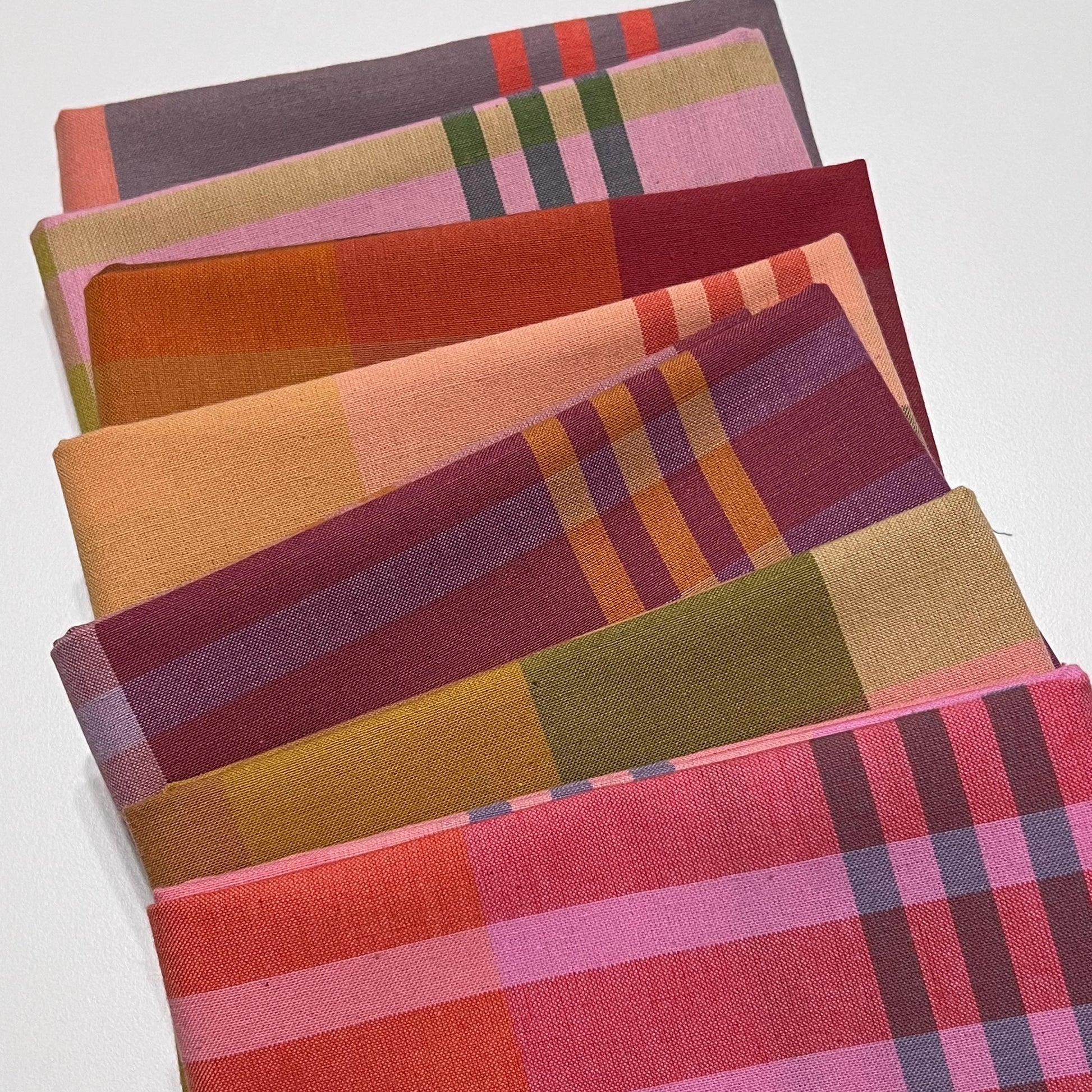 FABLEISM Lumiere is here SEVEN half yard 55 wide woven plaid cotton fabrics bundle