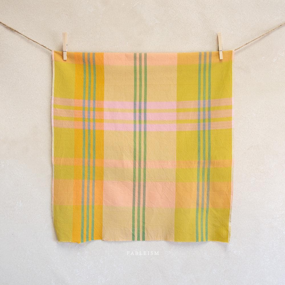 FABLEISM Lumiere House Dress Fabric in Sweet Pea 55 wide woven plaid cotton fabrics