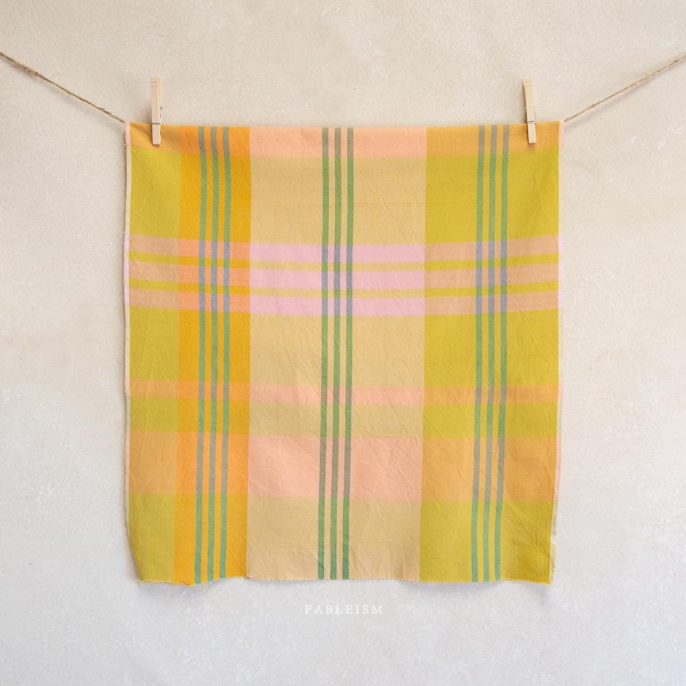 FABLEISM Lumiere House Dress Fabric in Retrograde 55 wide woven plaid cotton fabrics