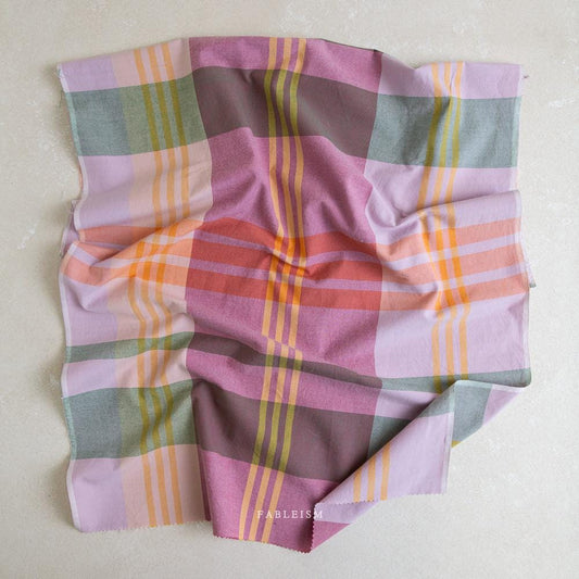 FABLEISM Lumiere House Dress Fabric in Amaranth Fields 55 wide woven plaid cotton fabrics