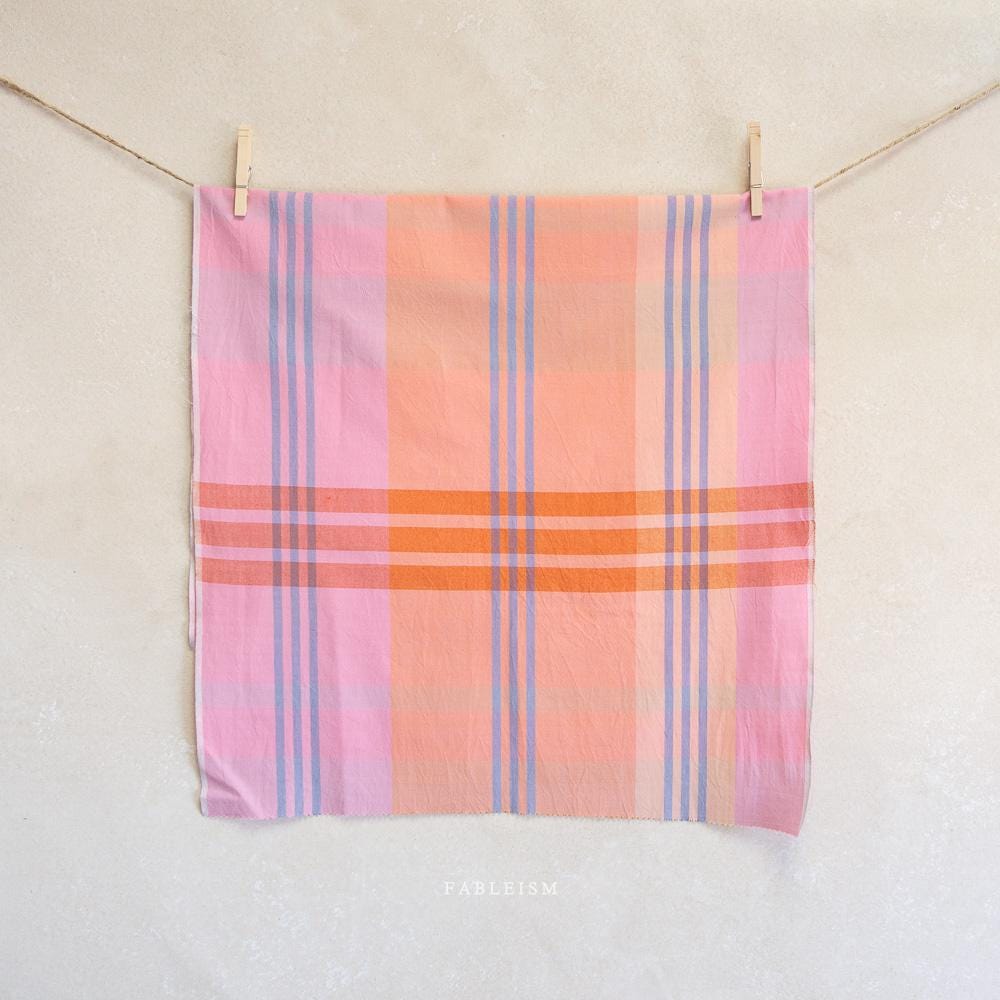 FABLEISM Lumiere House Dress Fabric in Fairweather 55 wide woven plaid cotton fabrics
