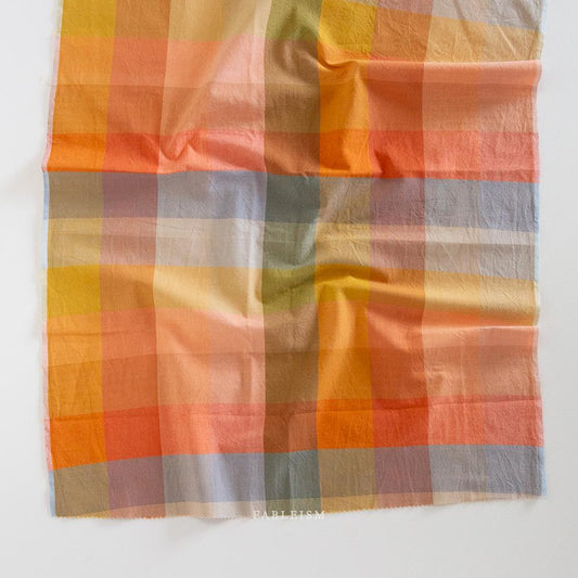 FABLEISM Lumiere Happy Checkers Fabric in Retro 55 wide woven plaid cotton fabrics