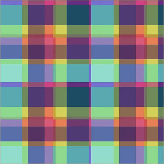 Canvas fabric Winding Road Summer Plaid Multi color Natalie Barnes Windham Fabrics BTHY