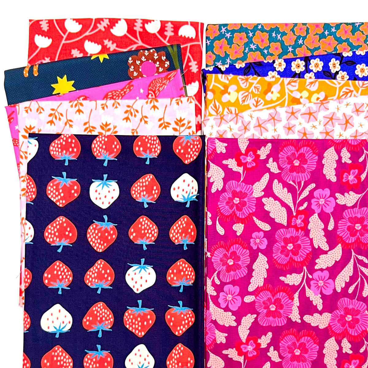 Ruby Star Society TEN 10 colorful fat quarters fabric bundle Moda Quilting cotton