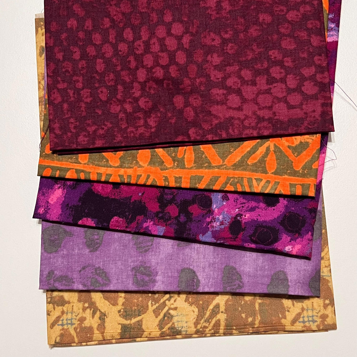 Marcia Derse FIVE Fat Quarter fabrics Bundle Quilting Cotton